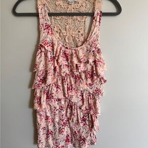 LC Lauren Conrad Blush Crochet Lace Top